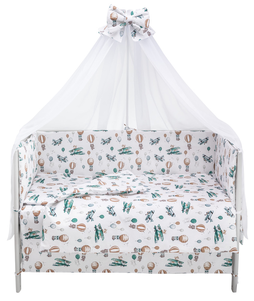 Дитяча постіль Babyroom Gold RG-08 білий (літаки, повітряні кулі), фото 1
