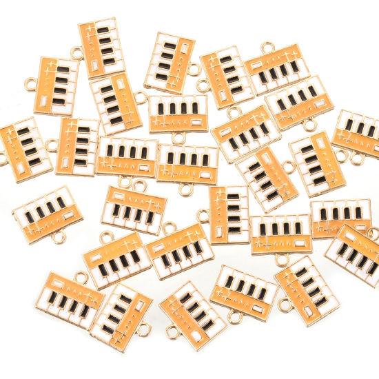 Підвіски металеві Finding Кулон музичний інструмент синтизатор Золотистий різнокольорова емаль 14 мм х 12 мм х 2 мм