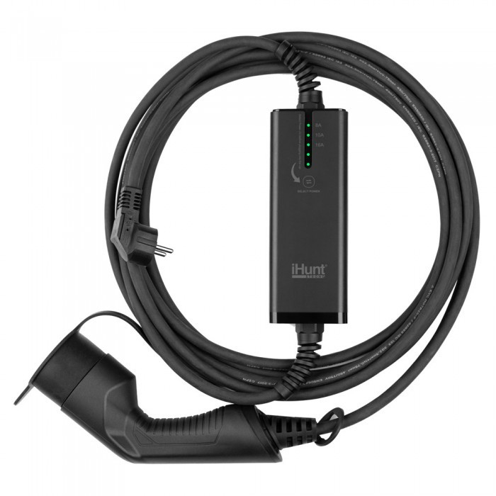 Портативна зарядна станція для електромобілів iHunt EV Portable Charger BN20, 3.6 кВт, AC, Type 2, LED-індикатор, IP54, кабель 5 м