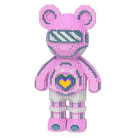 Конструктор Magic Blocks Bearbrick, світиться в темряві, 50 см, 4031 деталь, Рожевий 1009