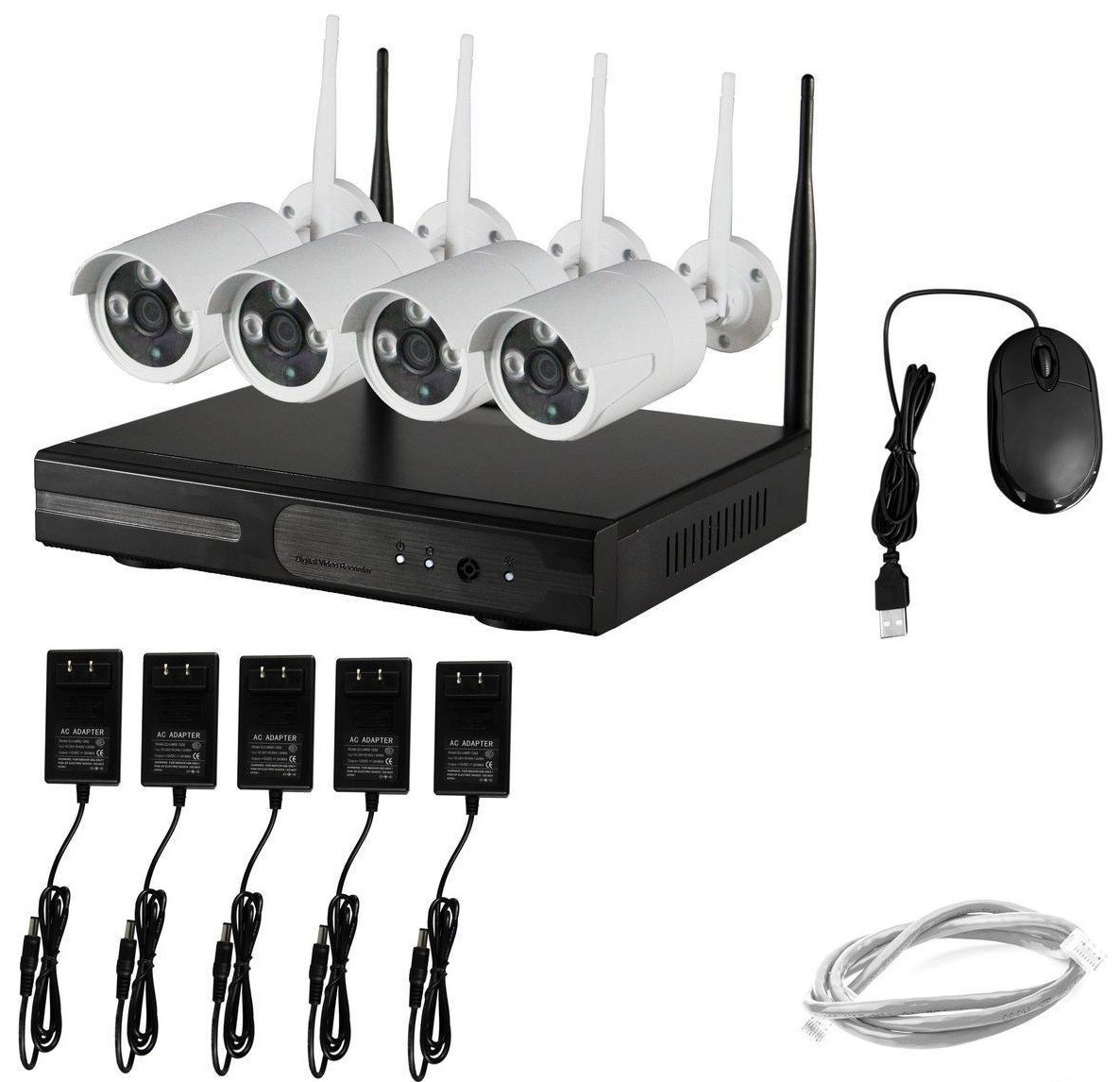 Відеореєстратор DVR WiFi KIT HD720 4-канальний (4камеры в комплекті) БЕЗПРОВІДНИЙ