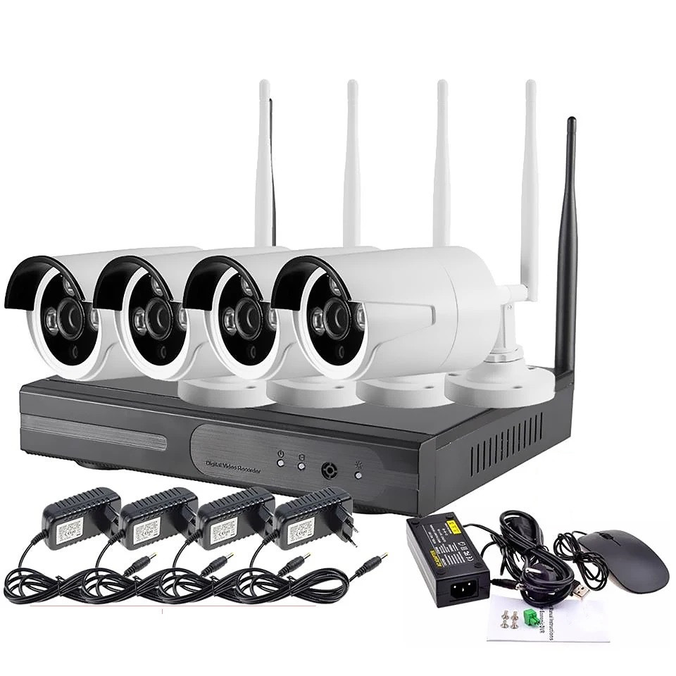 DVR WiFi KIT HD720 4-канальний Бездротовий Відеореєстратор (4 камери в комплекті)