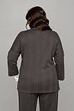 Жіночий кашеміровий жакет з кишенями та патами великих розмірів 50-60 графітовий, фото 5