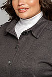 Жіночий кашеміровий жакет з кишенями та патами великих розмірів 50-60 графітовий, фото 7