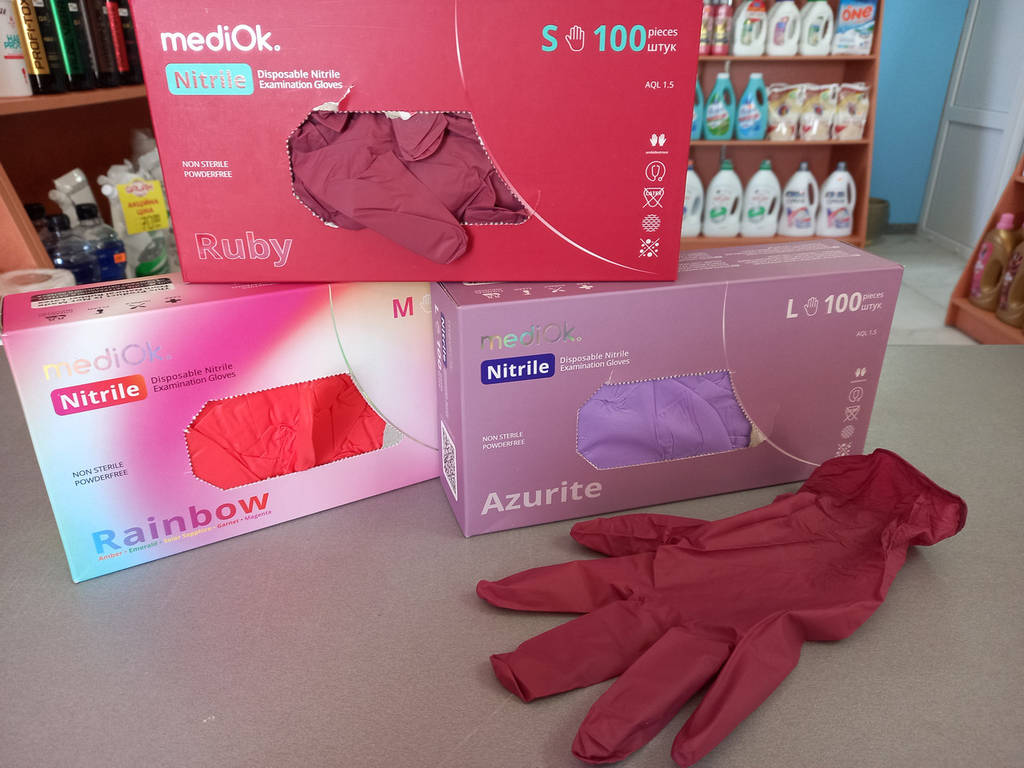 Перчатки нитриловые сиреневые размеры XS, S, M, L - AMPri Style, перчатки одноразовые неопудренные медицинские - фото покупателей 1