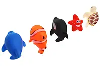 Набір резинових пікалок 605-5 "Морський світ" в кульку, розмір пікалки 6см., фото 3