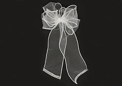 Бант білий для волосся ніжний