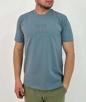 Футболка чоловіча IceMan 0256 Сіро-блакитний 95% бавовна 5% еластан XXL(Р)