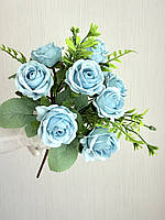 Штучні троянди . Букет декоративних троянд з додатками ( 30 см , блакитний ), фото 2