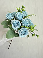 Штучні троянди . Букет декоративних троянд з додатками ( 30 см , блакитний ), фото 3