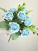Штучні троянди . Букет декоративних троянд з додатками ( 30 см , блакитний ), фото 5