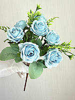 Штучні троянди . Букет декоративних троянд з додатками ( 30 см , блакитний ), фото 7