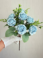 Штучні троянди . Букет декоративних троянд з додатками ( 30 см , блакитний ), фото 4