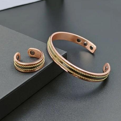 Набір із мідного браслета та кільця — гармонія краси та користі., фото 1