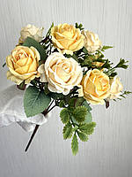 Штучні троянди . Букет декоративних троянд з додатками ( 30 см , жовта ), фото 6