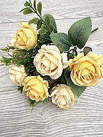 Штучні троянди . Букет декоративних троянд з додатками ( 30 см , жовта ), фото 2