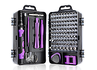 Універсальний набір міні прецизійних викруток 115 в 1 для ремонту електроніки (фіолетовий)