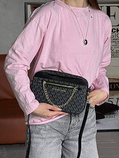 Сумка кросс-боді  jet set large logo crossbody bag ivory чорний