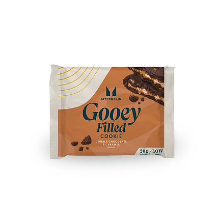 Протеїнове печиво MyProtein Gooey Filled Cookie 75 g (Double Chocolate & Caramel), фото 1