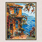 Алмазна мозаїка/вишивка Будинок на узбережжі 40*50 см Орігамі OD 3482, фото 4