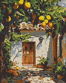 Алмазна мозаїка/вишивка Лимонний двір 40*50 см Орігамі OD 3487