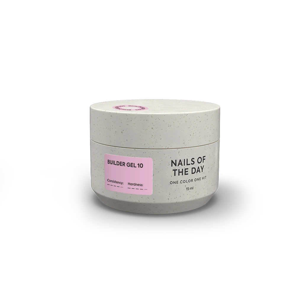 NAILSOFTHEDAY Builder Gel 10 — рожевий гель для нарощування нігтів, 15 мл