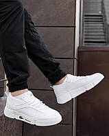 Білі чоловічі  кросівки Lacoste   / Демісезонні текстильні кросівки Лакоста