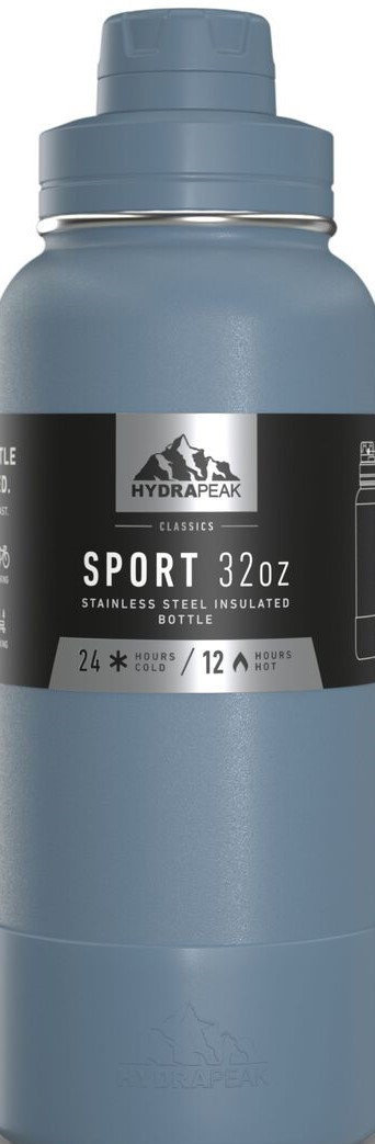 Термопляшка Hydrapeak 950 мл Sport Insulated Water Bottle Grey, фото 1