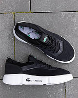 Чорні чоловічі  кросівки Lacoste   / Демісезонні текстильні кросівки Лакоста