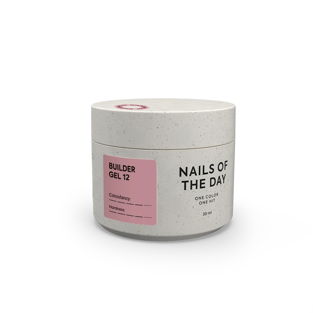 NAILSOFTHEDAY Builder Gel 12 — нюдово-рожевий гель для нарощування нігтів, 30 мл, фото 1