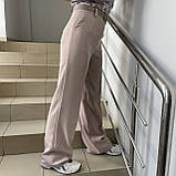 Штаниі жіночі прямі класичні з поясом XL беж, фото 6