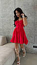 Жіноче червоне коротке плаття з пишною спідницею, фото 2