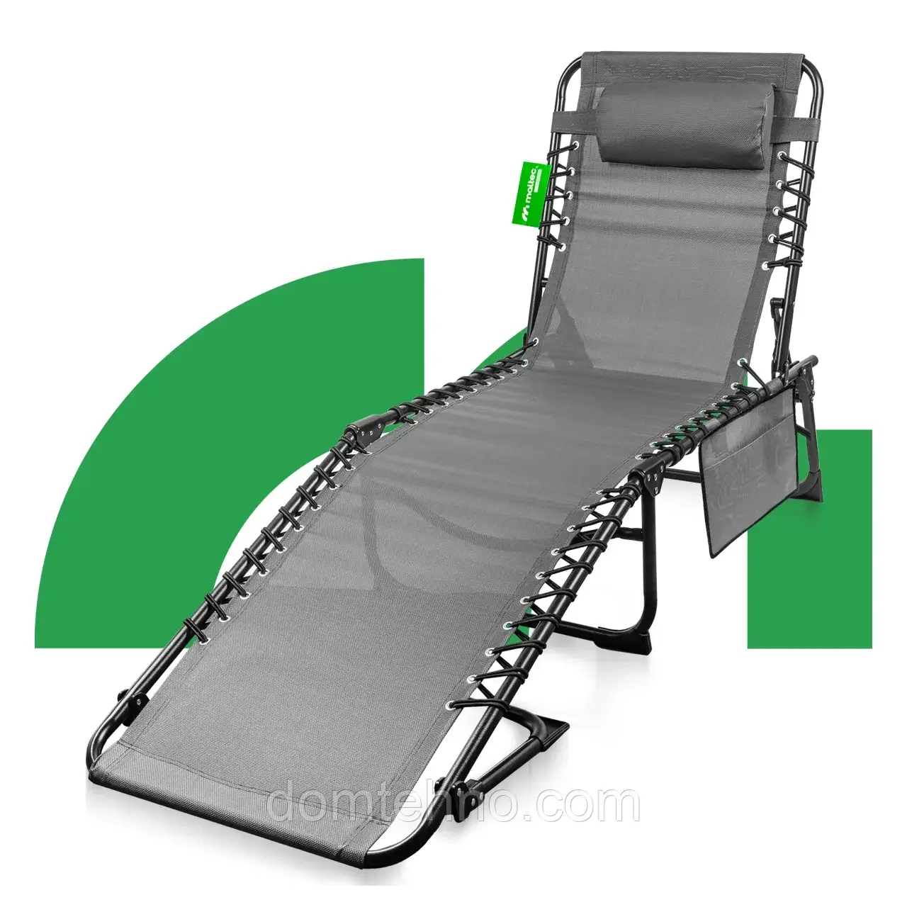 Розкладний садовий шезлонг, лежак для басейну Beach Chair Oasis сірий / MALTEC