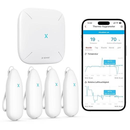 Кімнатний термометр-гігрометр X-Sense STH55. 4 датчики та 1 базова станція SBS50, Wi-Fi