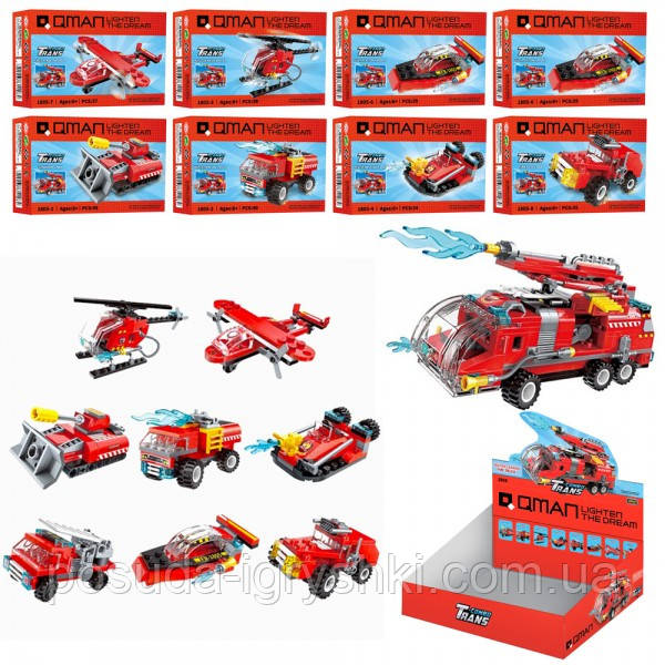 Конструктор Пожежна техніка 1805  від 34 деталей, в коробці, 8 видів на вибір. Ціна вказана за один конструктор., фото 1