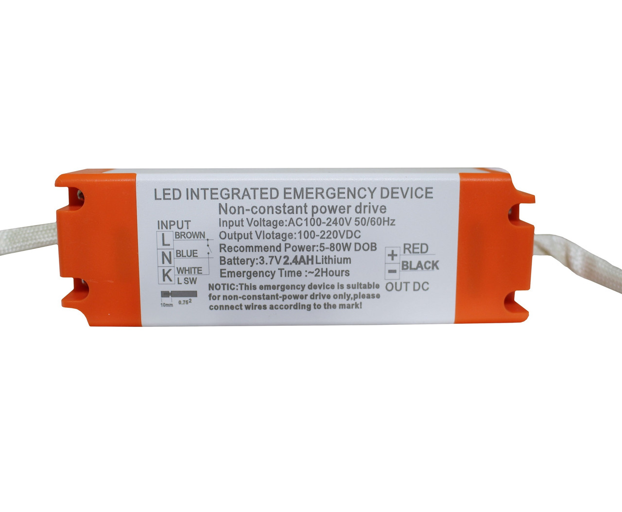 Блок аварійного живлення 3W 2/3H bat: 3,7V 2,4A (для світильника 3-50W)