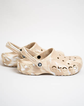 Чоловічі крокси сабо Crocs Baya Marbled Clog 206935-2ZM Chai Multi бежеві, фото 1