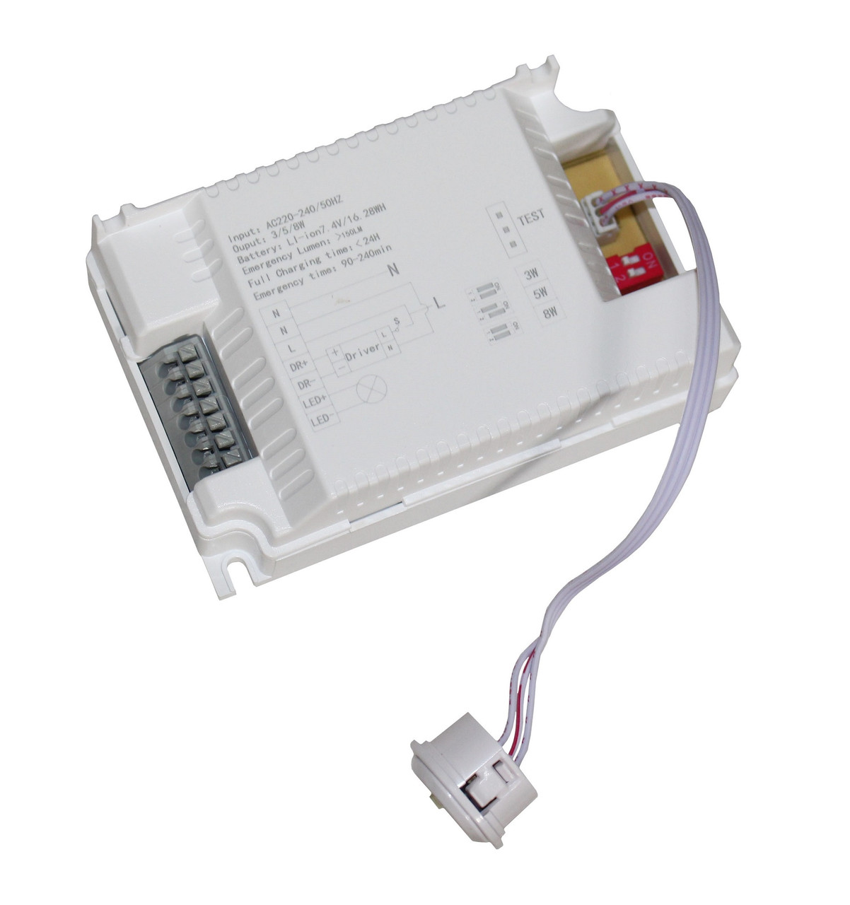 Блок аварійного живлення 3/5/8W 1,5/2/4H bat: 7,4V 2,2A