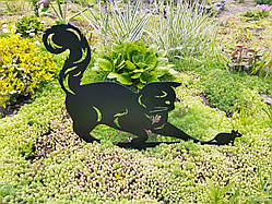 Фігура з металу Кіт для саду – декоративна садова прикраса, садовий декор із сталі