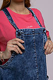 Літній джинсовий комбінезон Lola для вагітних, темно-блакитний, фото 4