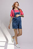 Літній джинсовий комбінезон Lola для вагітних, темно-блакитний, фото 6