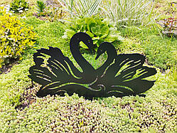 Фігура з металу Лебеді для саду – декоративна садова прикраса, садовий декор із сталі