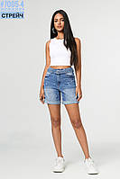 Шорти джинсові з перлинами та пояском розмірний ряд 26,27,28,29,30,31