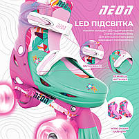 Роликові ковзани Neon Combo, розмір 34-37, квіти, фото 7