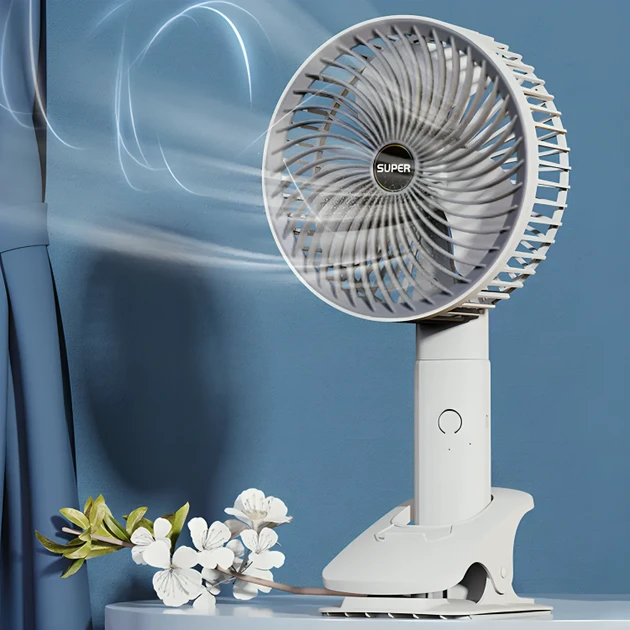 Вентилятор акумуляторний з прищепкою 10034, фото 1