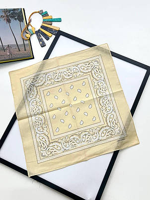 Класична бандана 55*55 см бежевий, фото 1