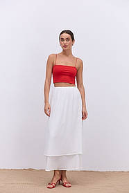 Жіночий укорочений кроп топ із тонкими бретельками в розмірі L