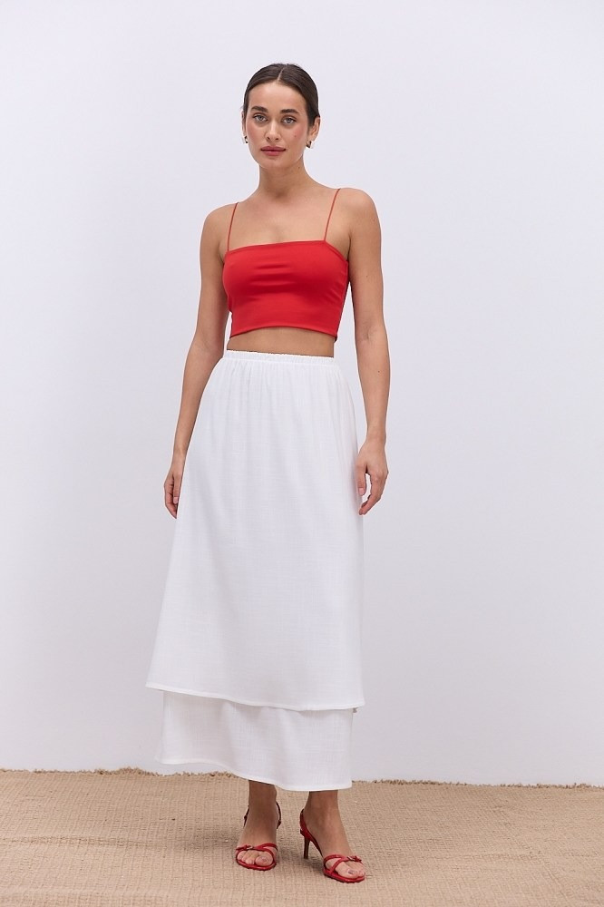 Довга лляна легка спідниця на літо, фото 1