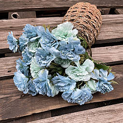 Штучні букети гвоздики з ромашкою 30 см блакитний мікс