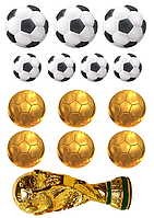 Вафельна картинка футбол м'ячі А4